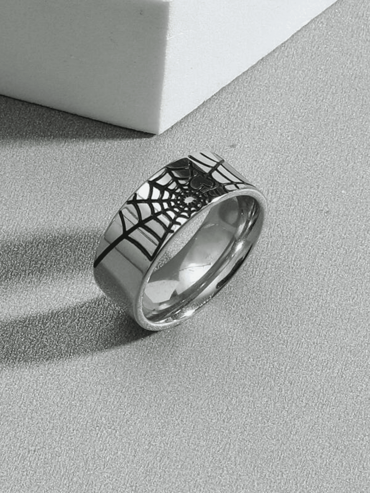 Spidey Heart Stainless Ring