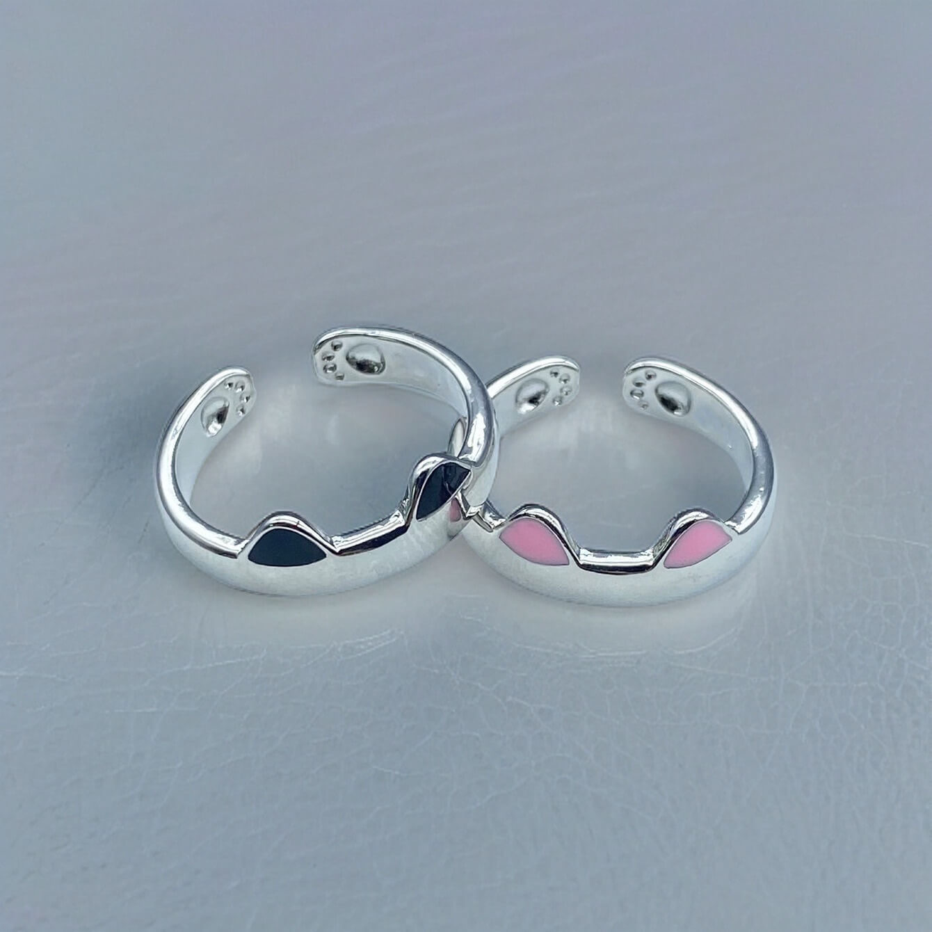Matching Cat Adjustable Rings (Pair)
