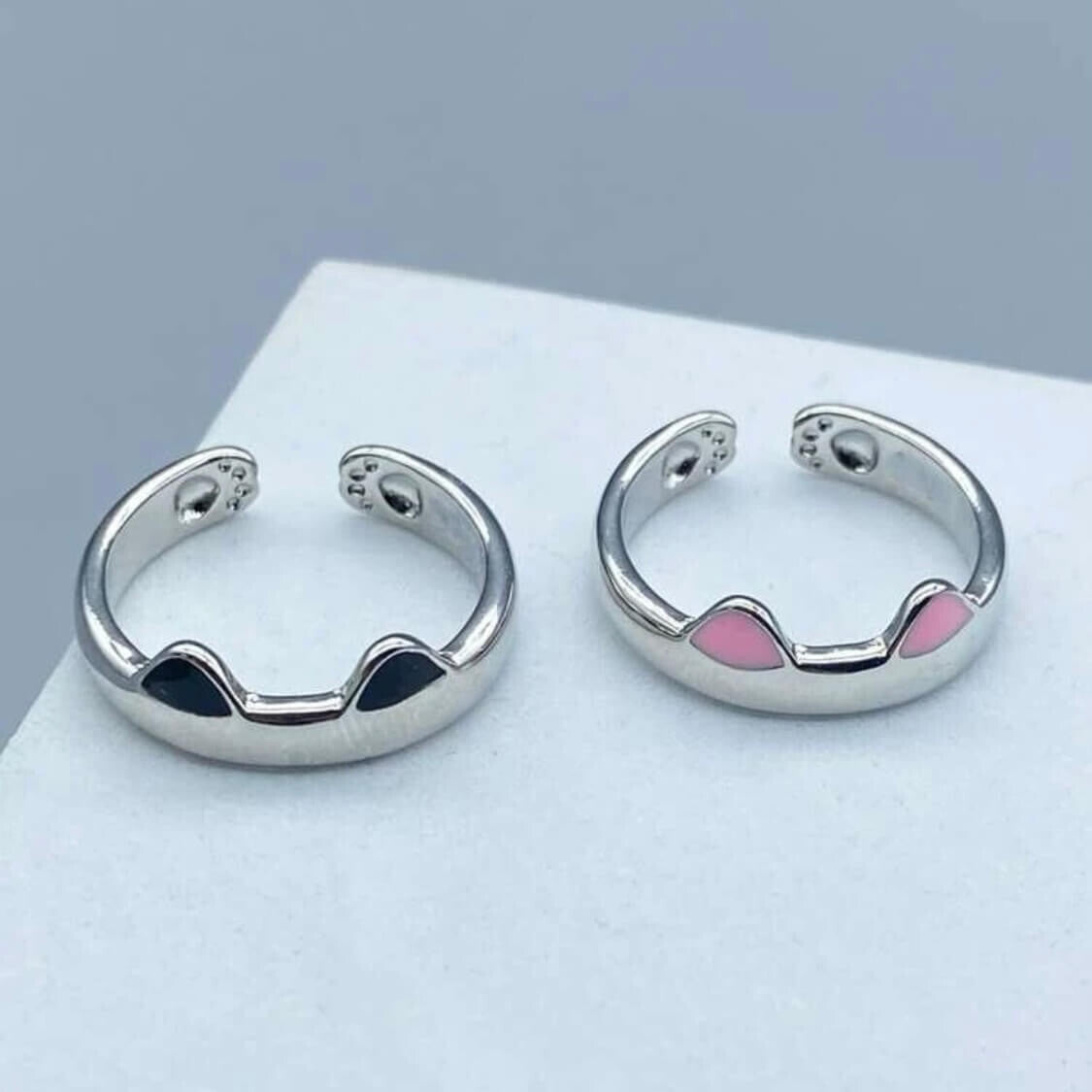 Matching Cat Adjustable Rings (Pair)