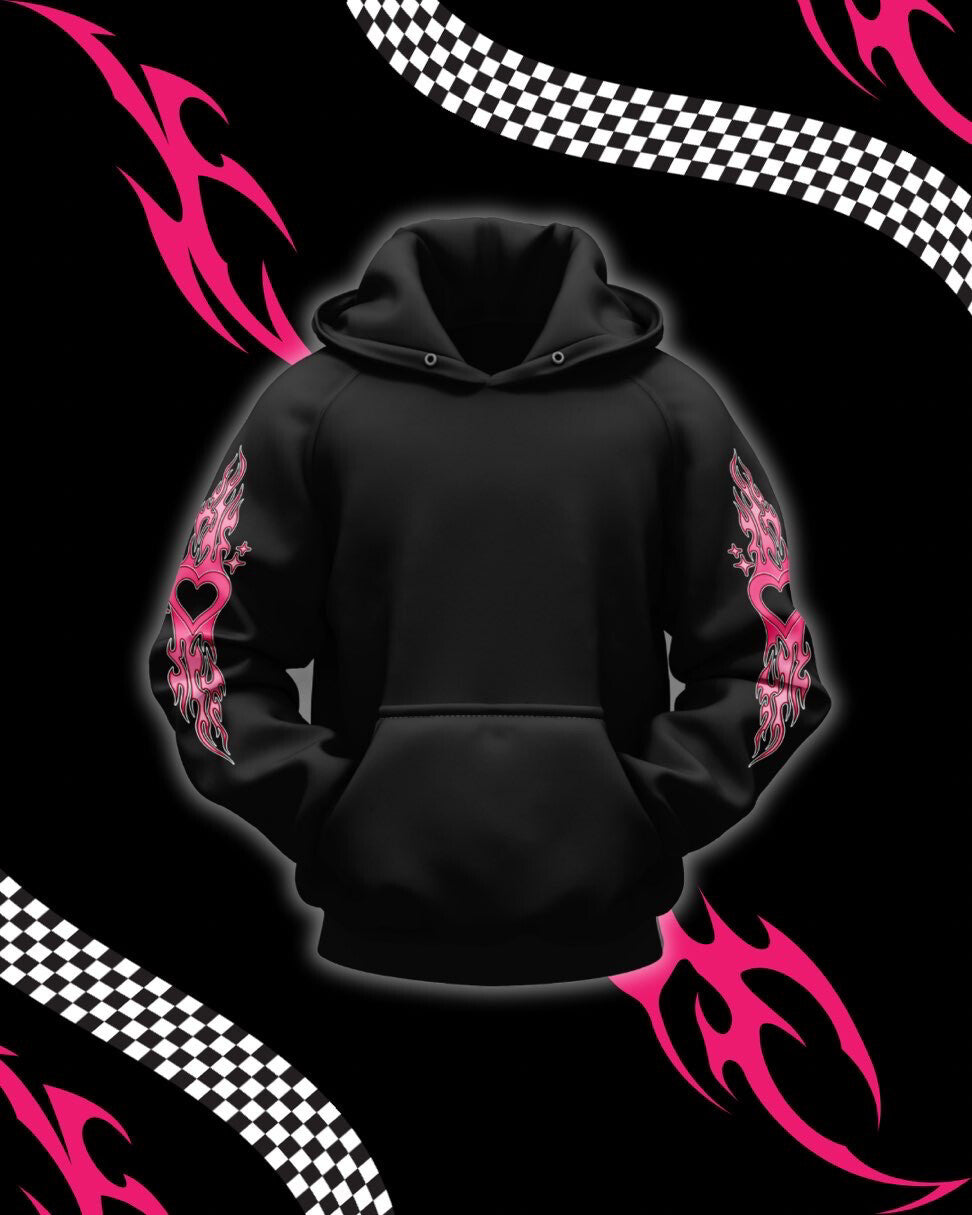 Hello Kitty Racer Oversized Hoodie (Black)