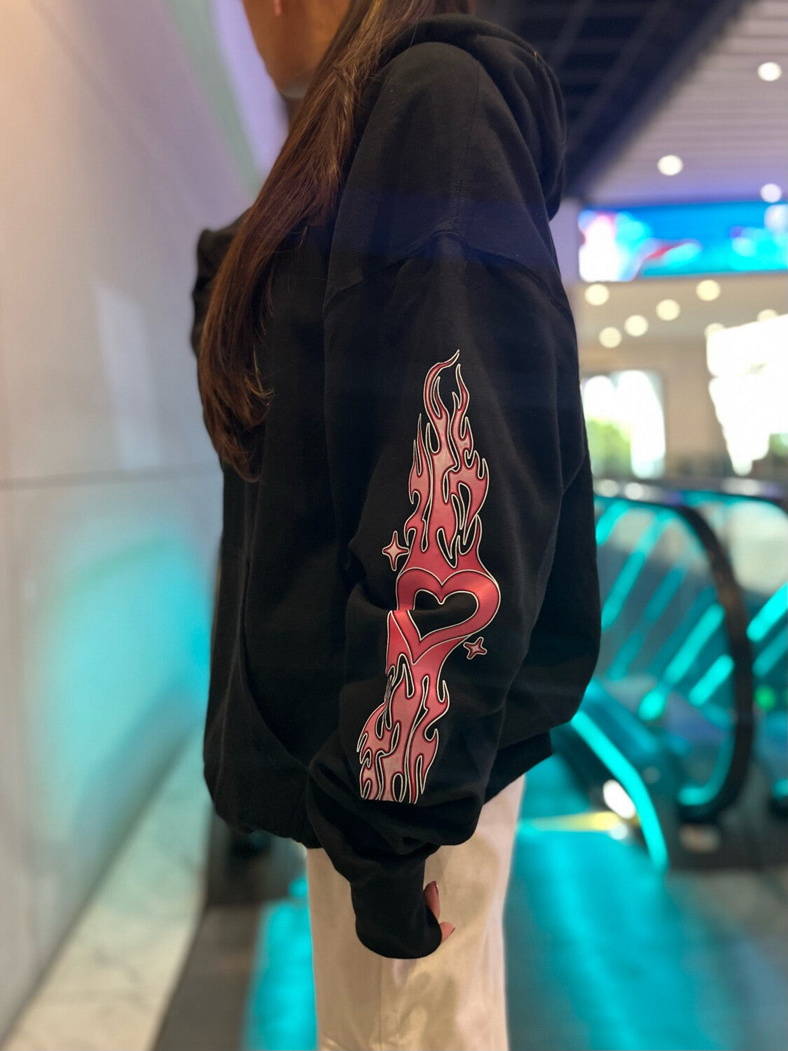 Hello Kitty Racer Oversized Hoodie (Black)