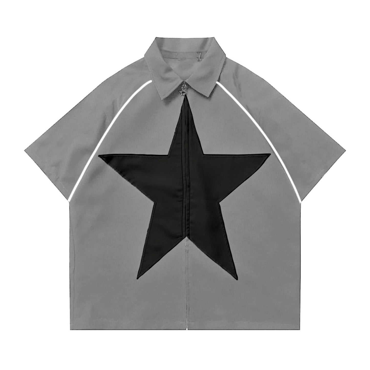 Grey Stellar Zip-Up Shirt