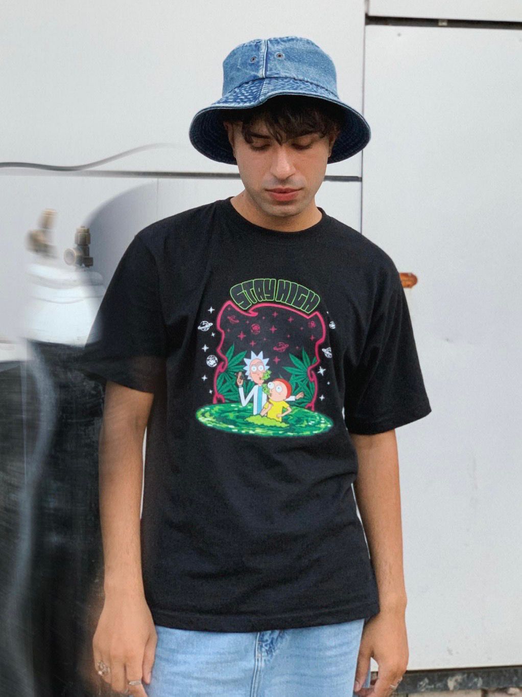 Rick and Morty "Stay High" Oversized Drop Shoulder Tee