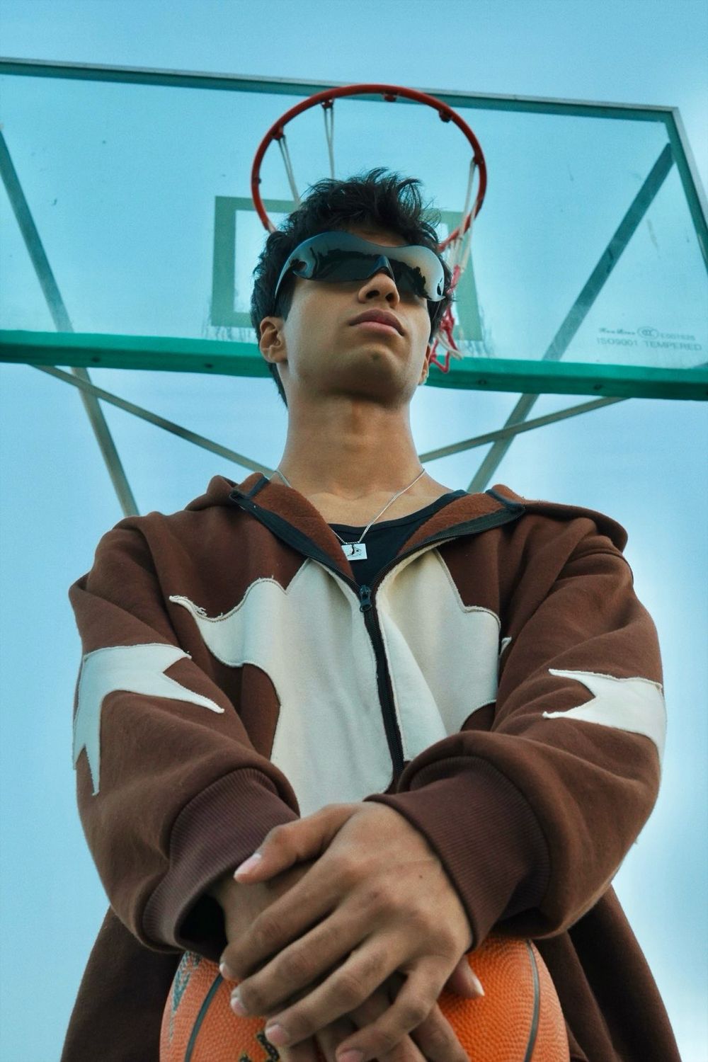 Cocoa Stellar Oversized Zip-Up Hoodie
