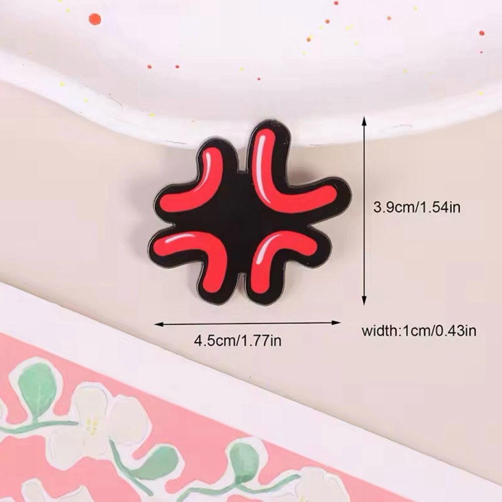 Anime-Inspired Mood Hair Pin 💢💧🎀
