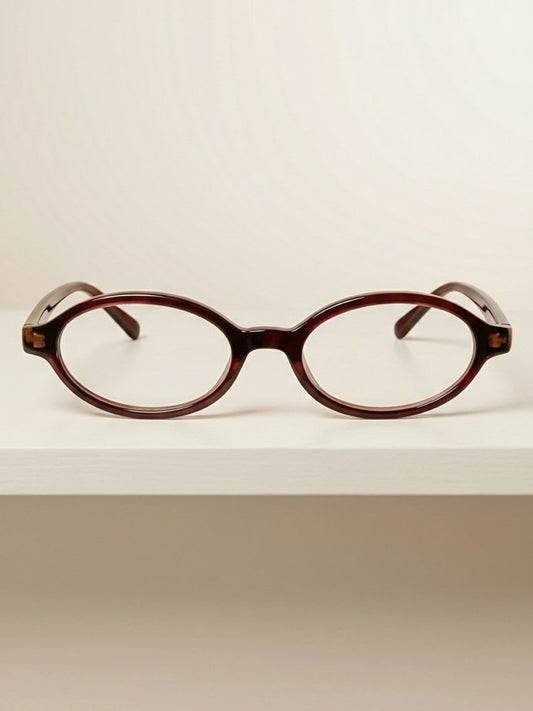 Espresso Oval Frame Glasses