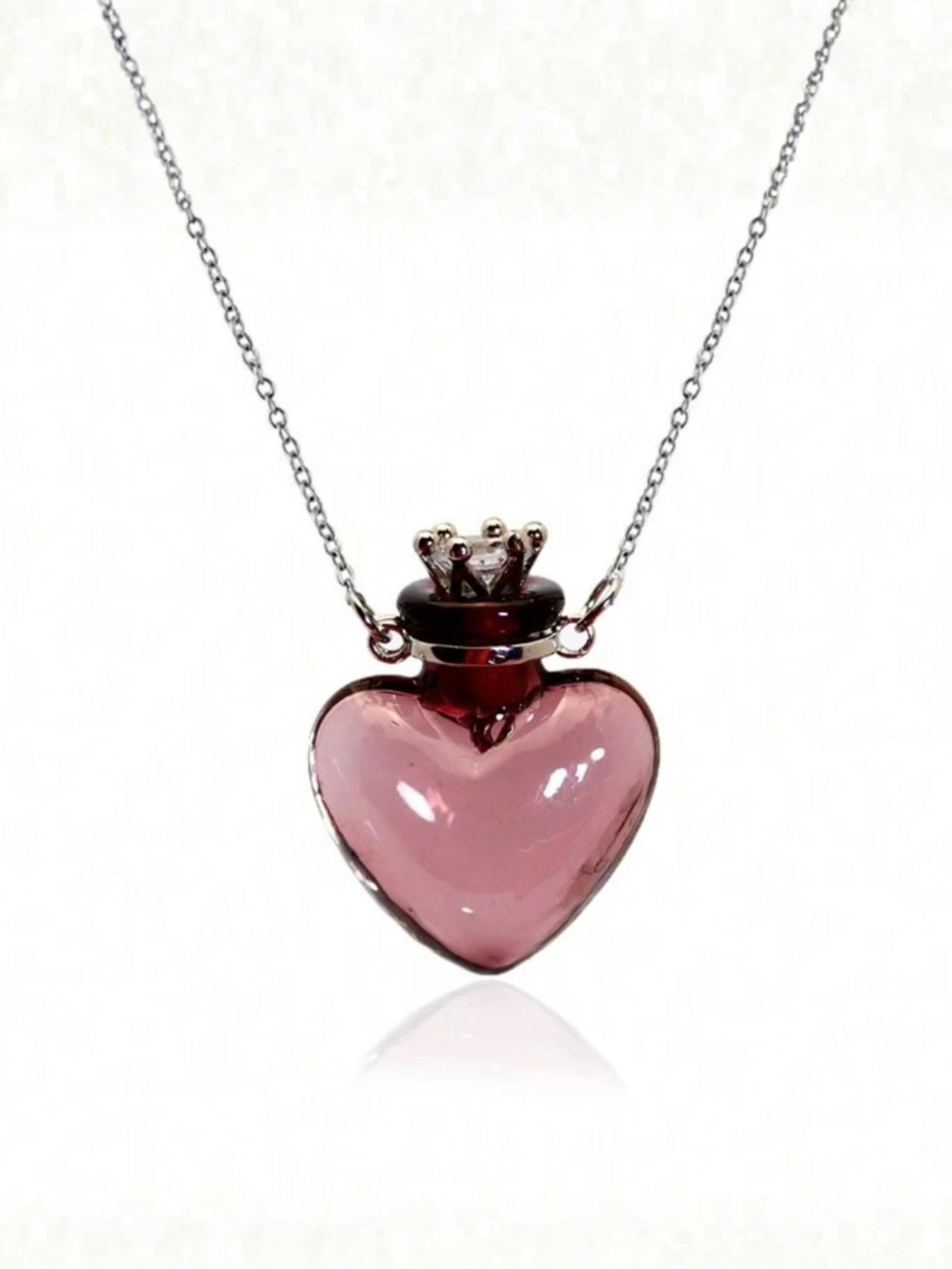Violet Heart Vial Pendant (+ Free Dropper!)