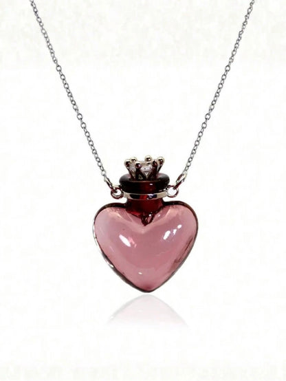 Violet Heart Vial Pendant (+ Free Dropper!)