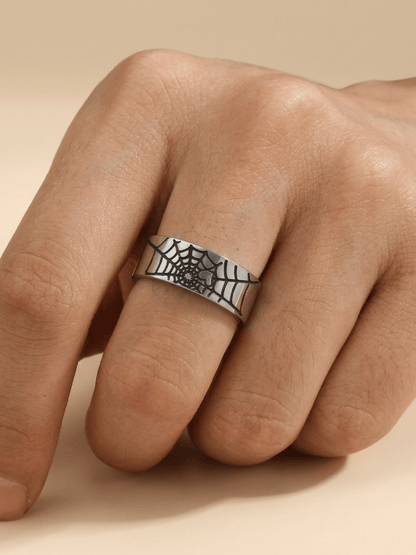 Spidey Heart Stainless Ring