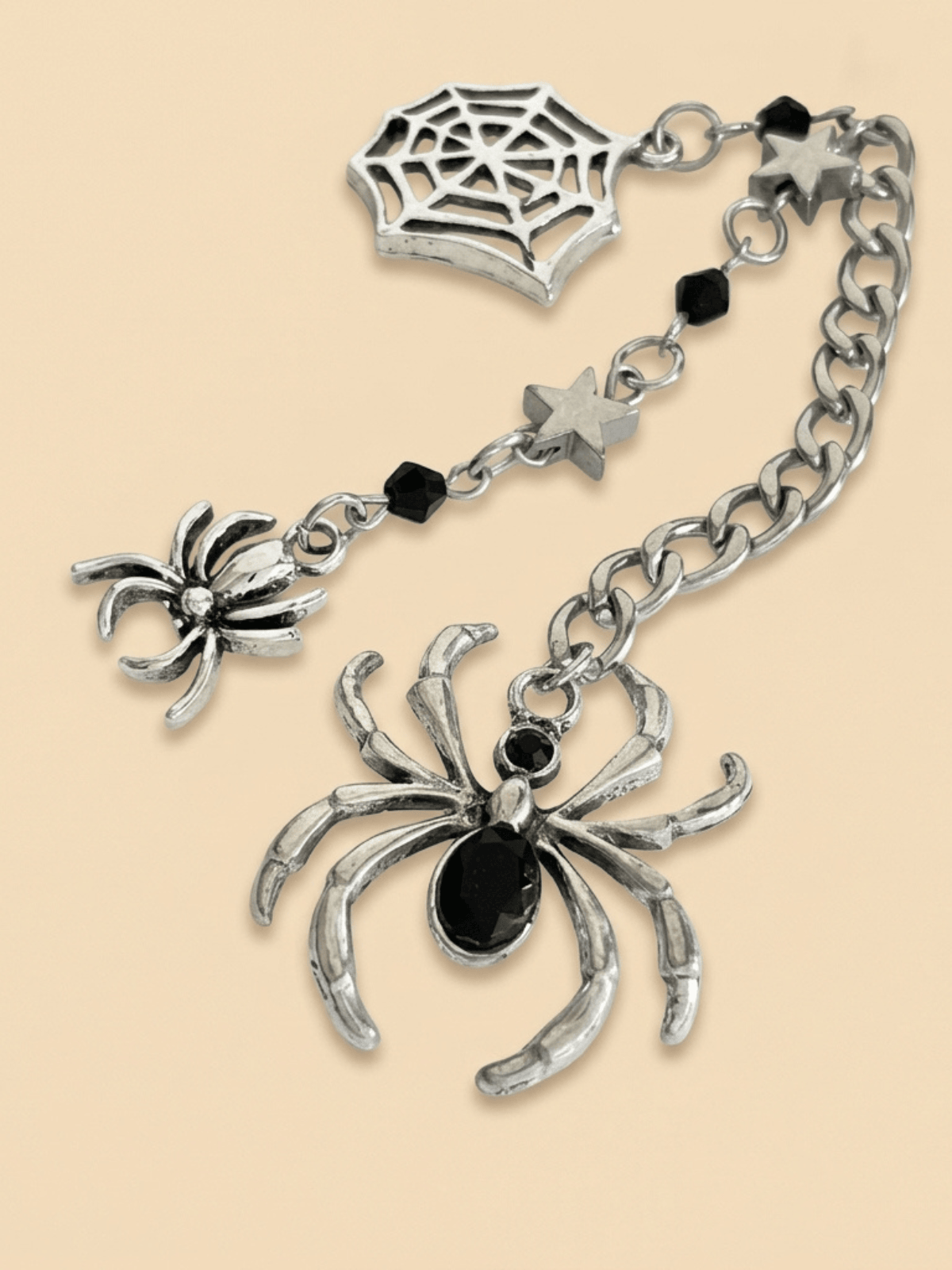 Spiderweb Starry Heart Keychain