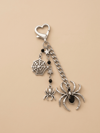 Spiderweb Starry Heart Keychain