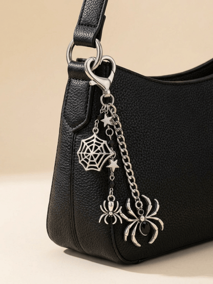 Spiderweb Starry Heart Keychain