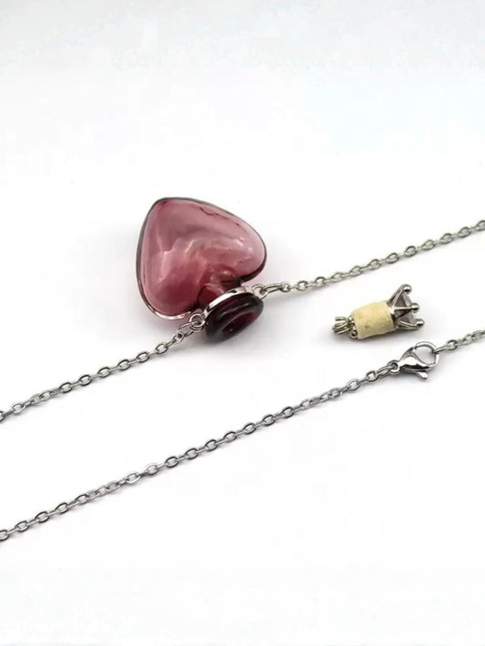 Violet Heart Vial Pendant (+ Free Dropper!)