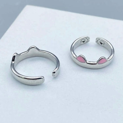 Matching Cat Adjustable Rings (Pair)