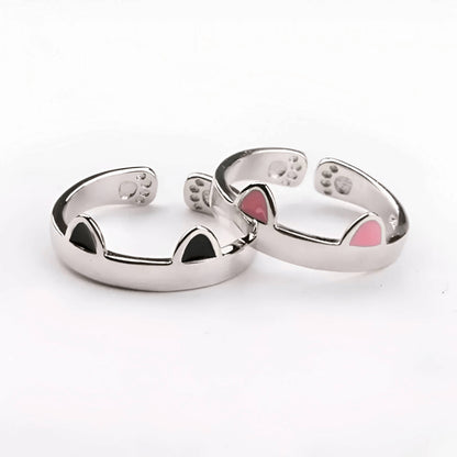 Matching Cat Adjustable Rings (Pair)