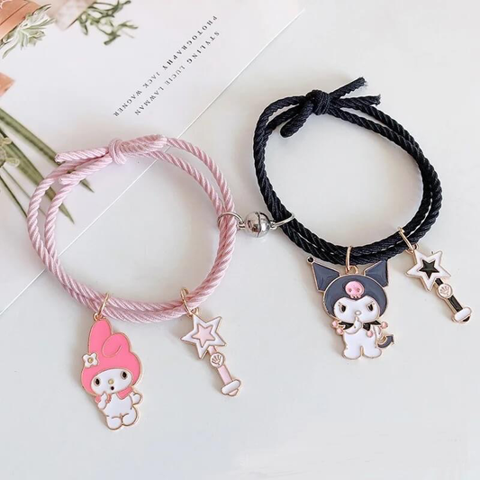 Matching Kuromi & My Melody Magnetic Bracelets