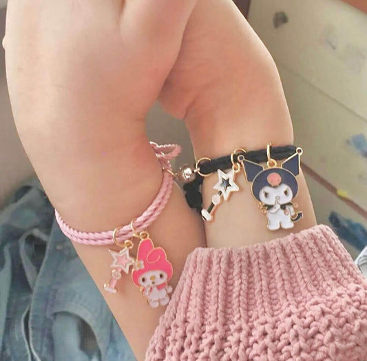 Matching Kuromi & My Melody Magnetic Bracelets