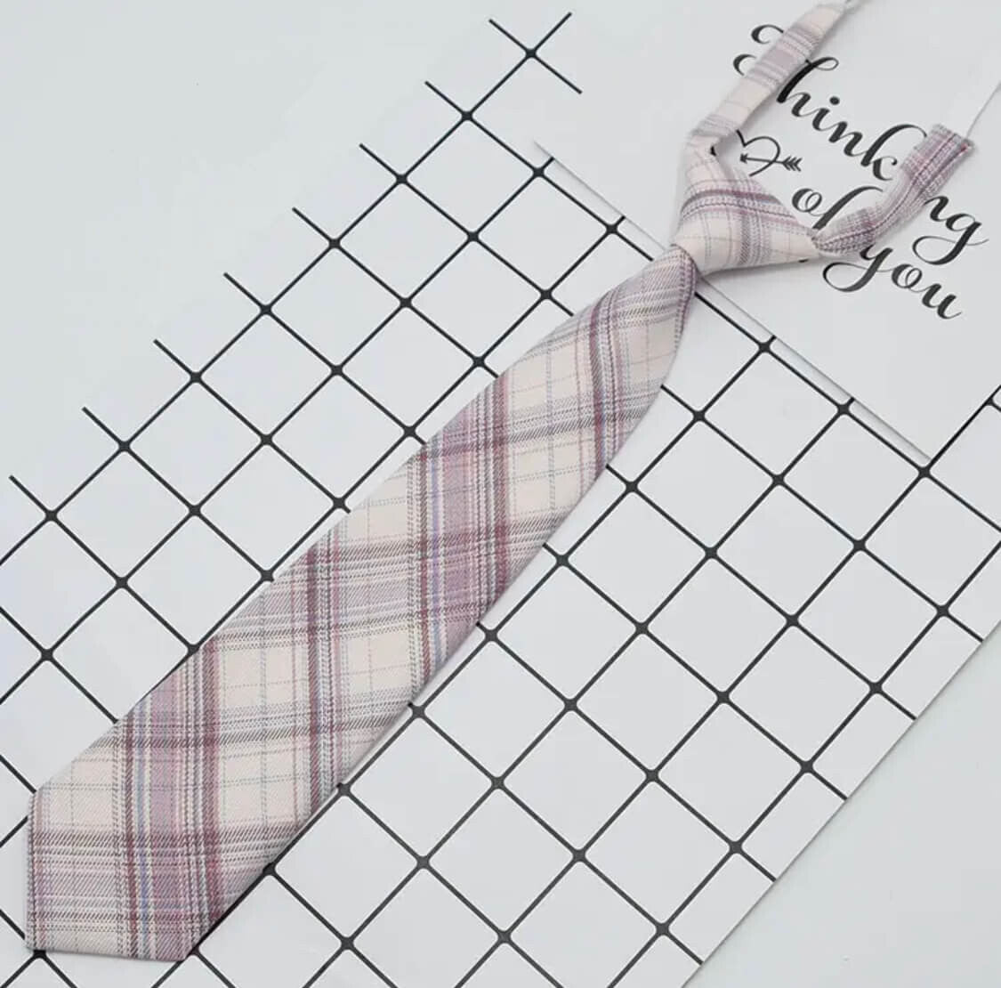Lilac Plaid Mini Neck Tie