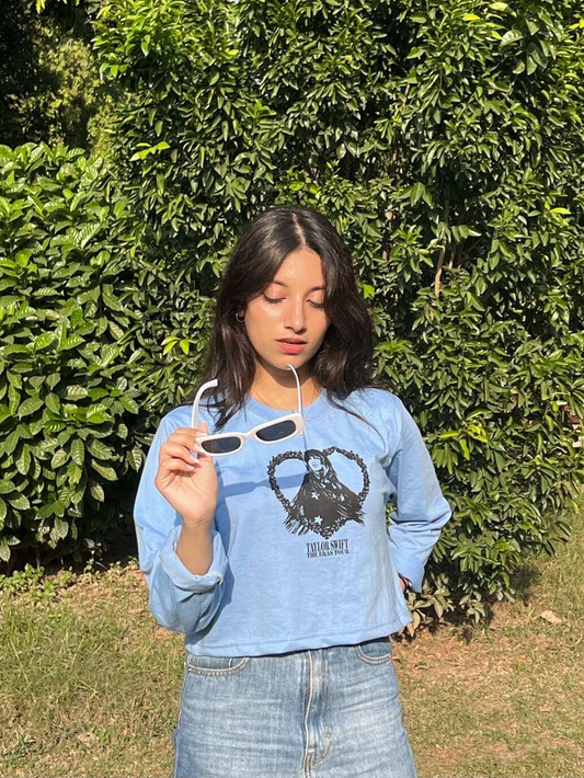 Taylor Swift "Eras Tour" Cropped Tee (Baby Blue)