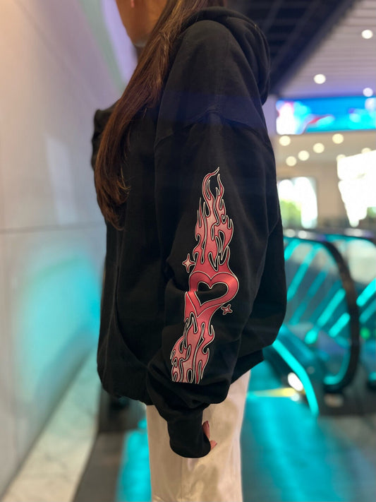Hello Kitty Racer Oversized Hoodie (Black)