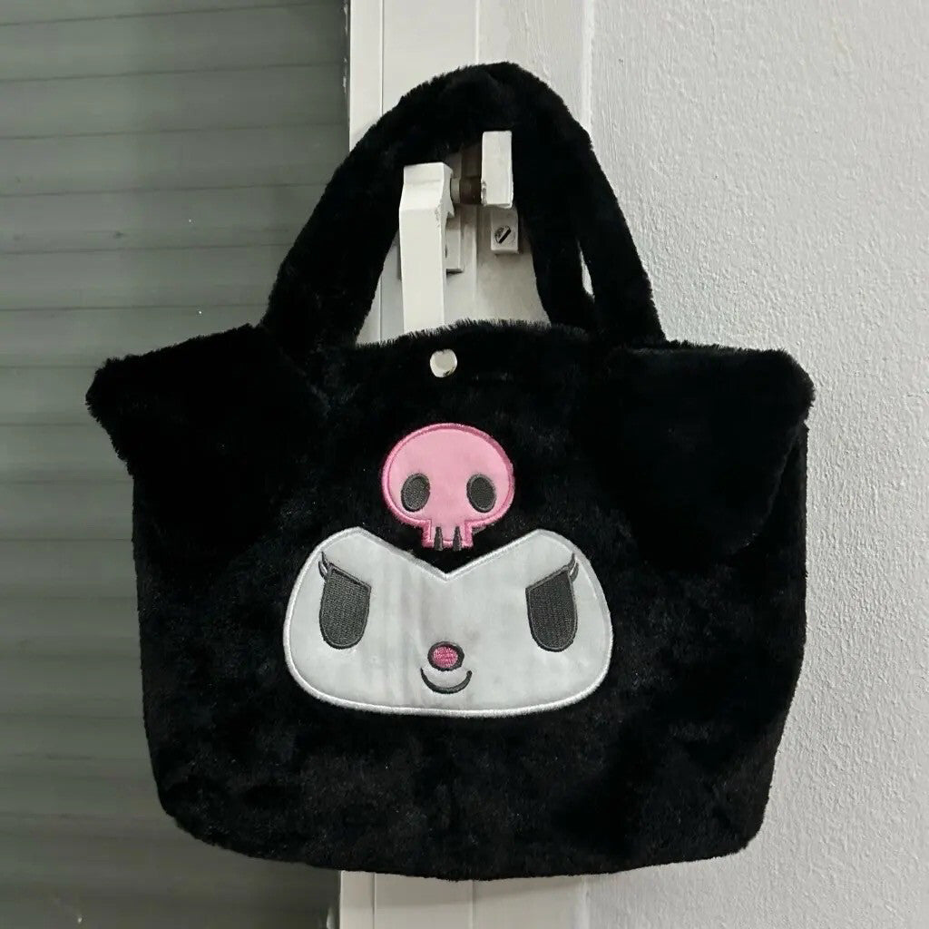Black Kuromi Plush Handbag