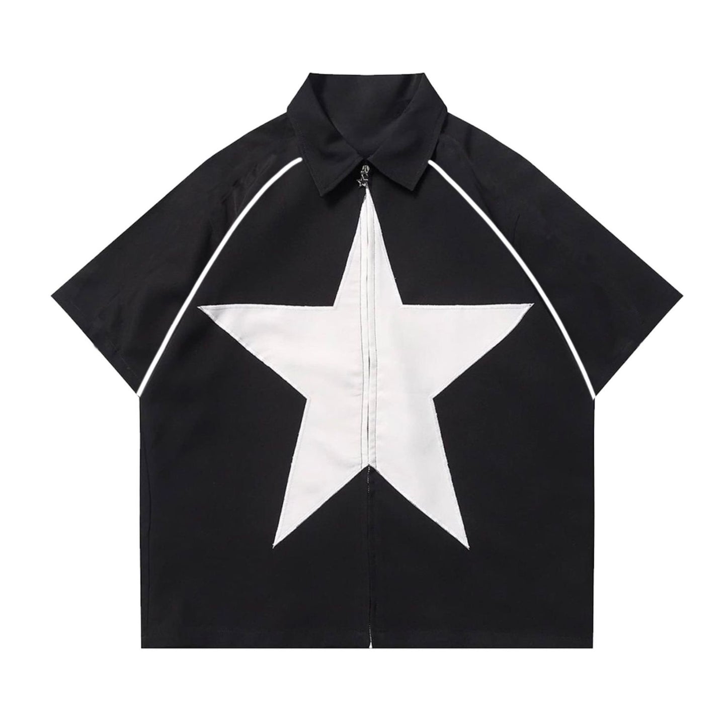 Black Stellar Zip-Up Shirt