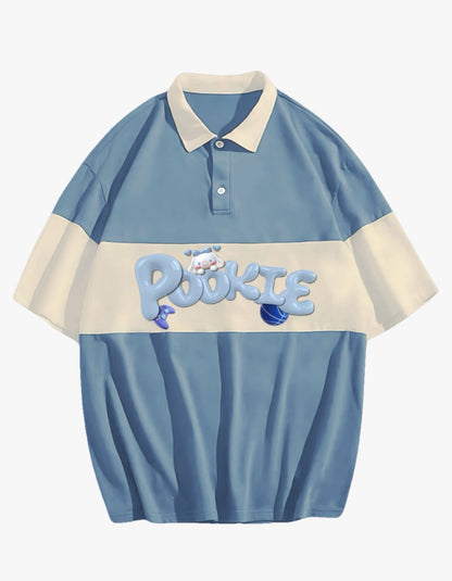 Cinnamoroll "Pookie" Pastel Blue Polo Shirt