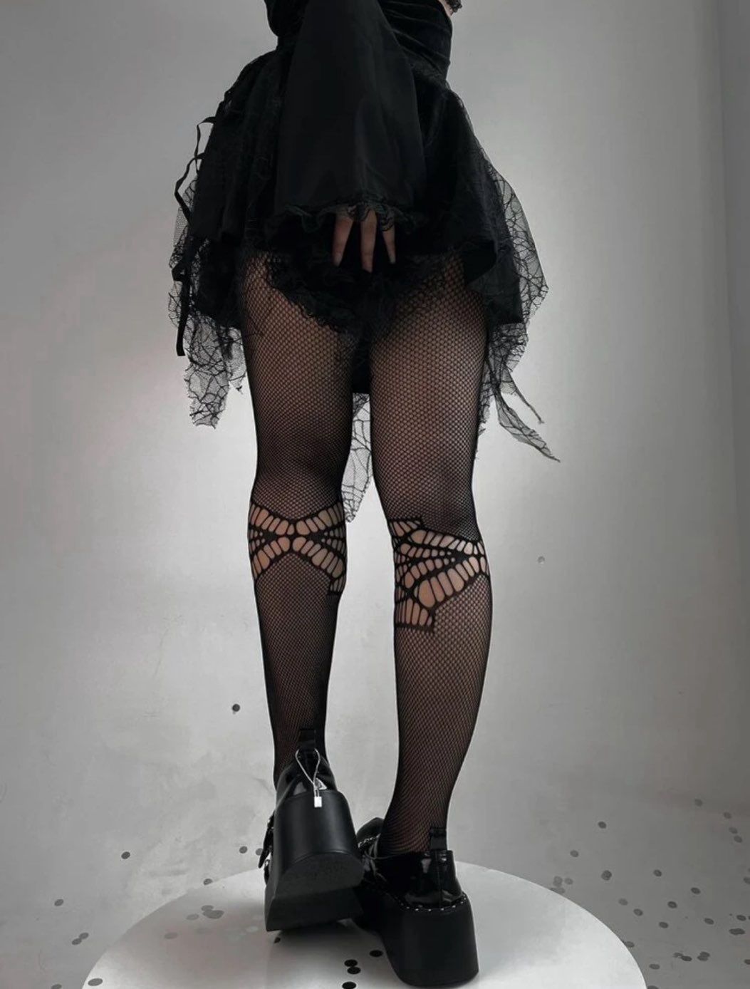 Black Spiderweb Fishnet Stockings