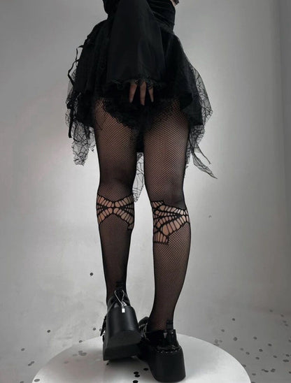 Black Spiderweb Fishnet Stockings