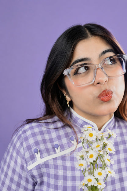 Ash Grey Square Glasses