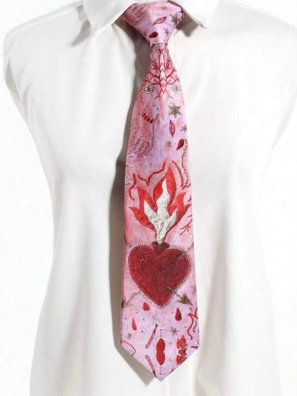 Cupid Flame Pink Neck Tie