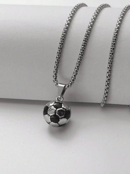 Stainless Steel Football Pendant