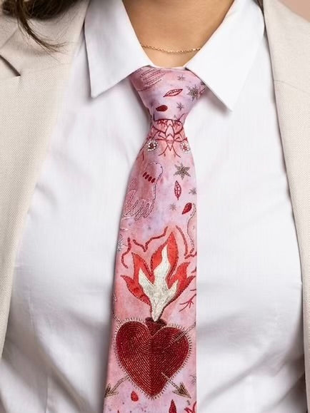 Cupid Flame Pink Neck Tie