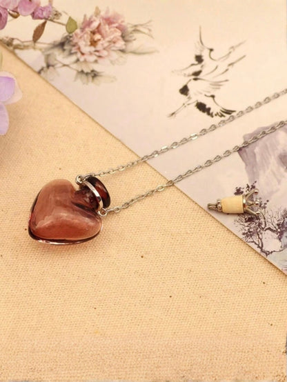 Violet Heart Vial Pendant (+ Free Dropper!)