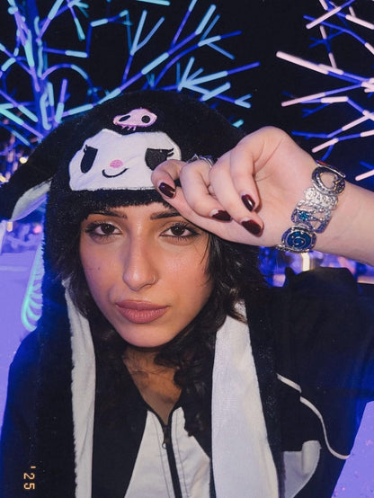 Black Kuromi Moveable Ears Headband