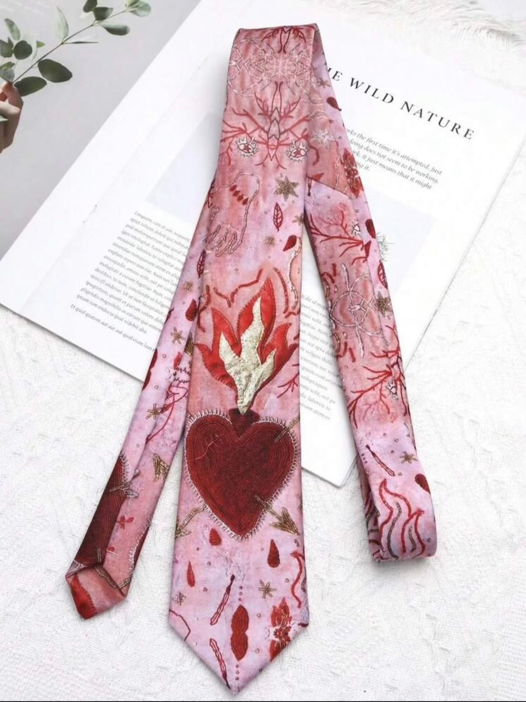 Cupid Flame Pink Neck Tie