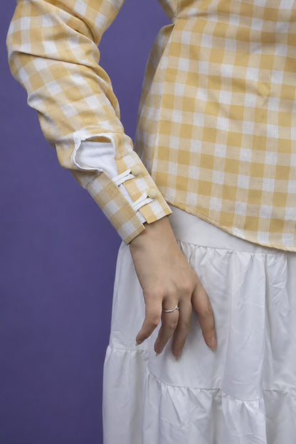 Honeycomb Yellow Loop Cinch Top