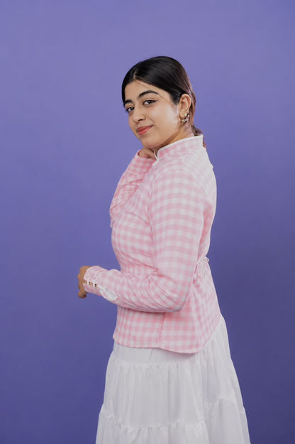 Peachy Pink Loop Cinch Top