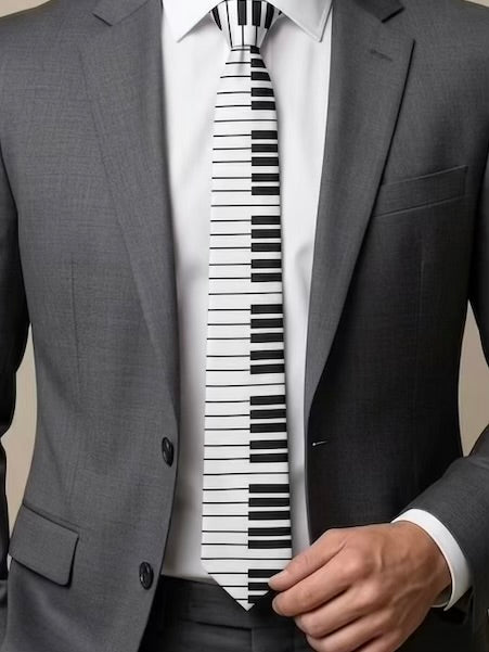 Key-to-My-Heart Piano Neck Tie