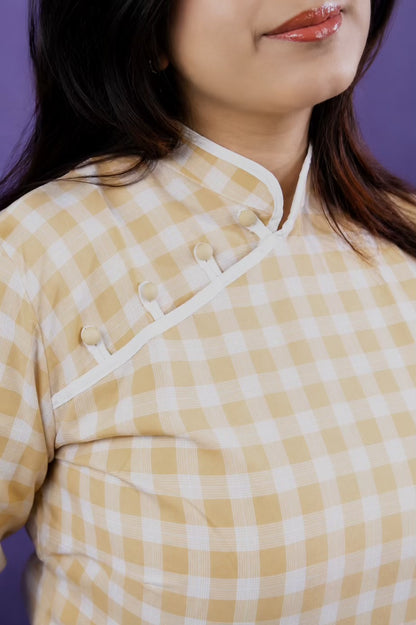 Honeycomb Yellow Loop Cinch Top