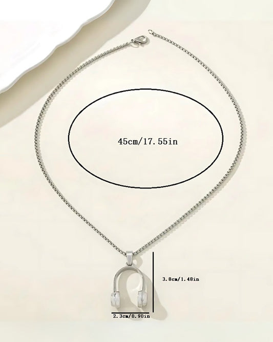 Silver Headphone Chain Necklace