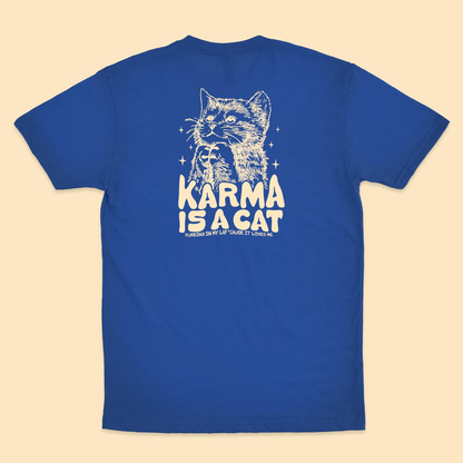 Taylor Swift "Karma Is A Cat" Oversized Drop Shoulder Blue Tee