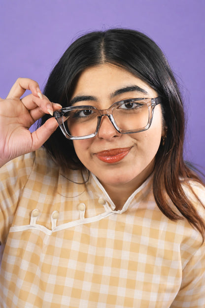Ash Grey Square Glasses