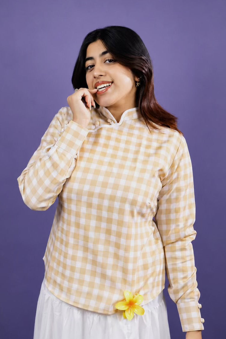 Honeycomb Yellow Loop Cinch Top