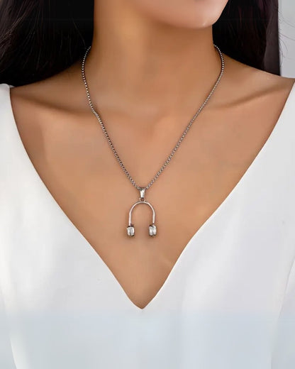 Silver Headphone Chain Necklace
