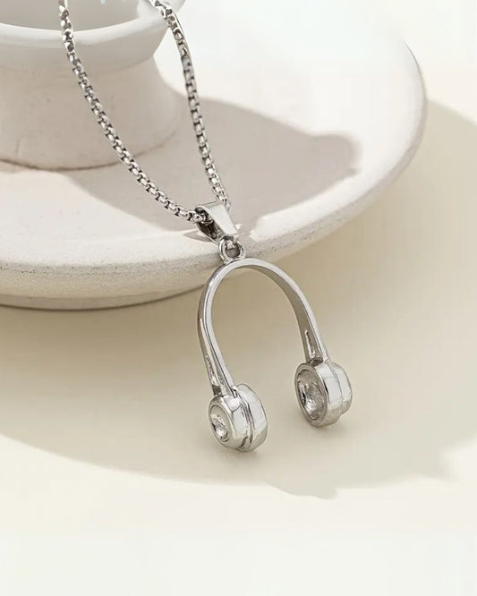 Silver Headphone Chain Necklace