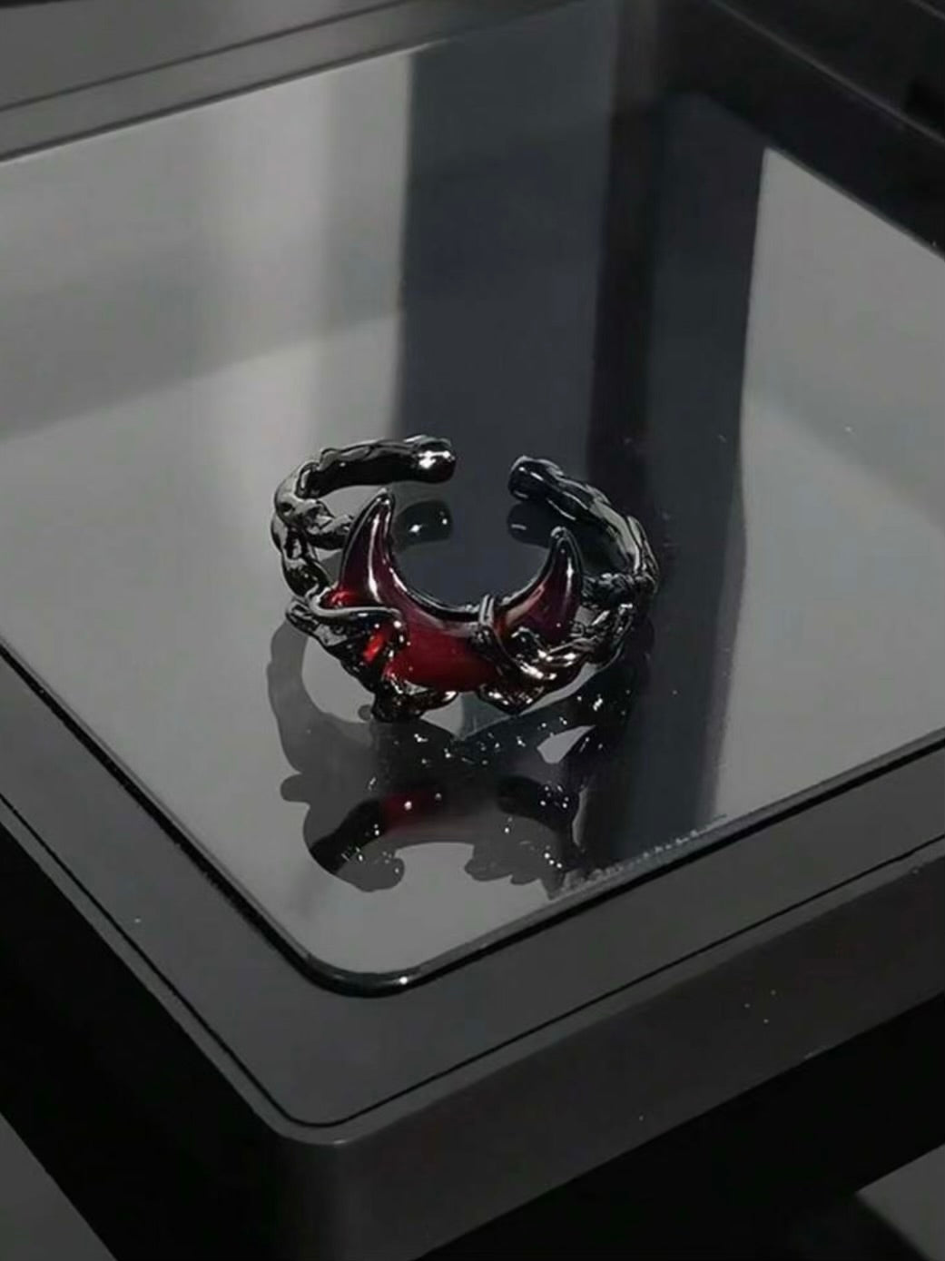 Shadow Wrapped Moon Ring