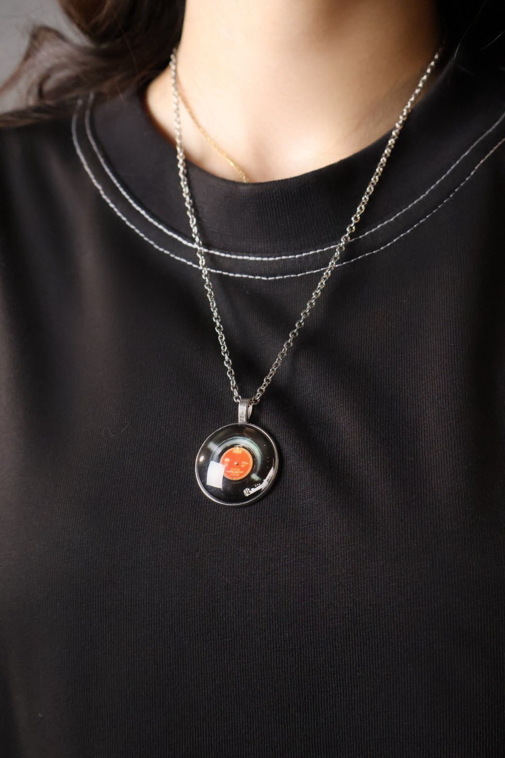 Vinyl Record Chain Necklace