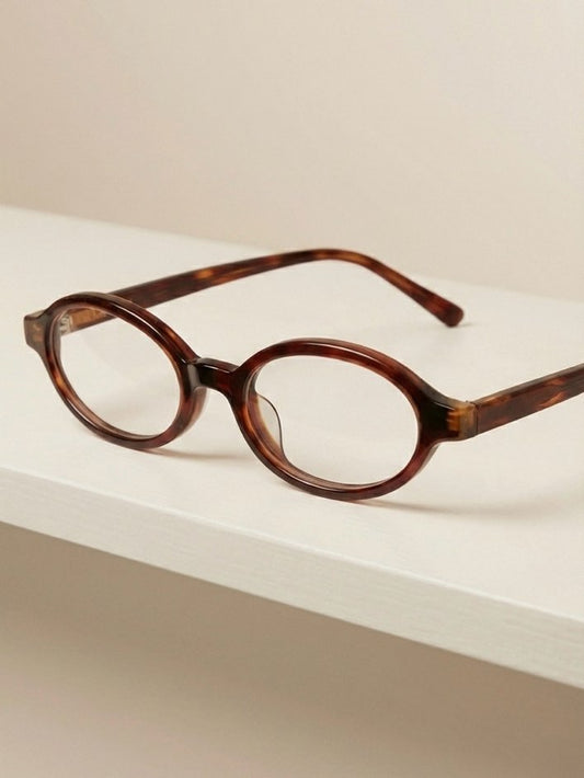 Espresso Oval Frame Glasses
