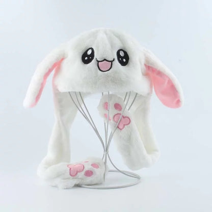 White Kpop Bunny Moveable Ears Headband